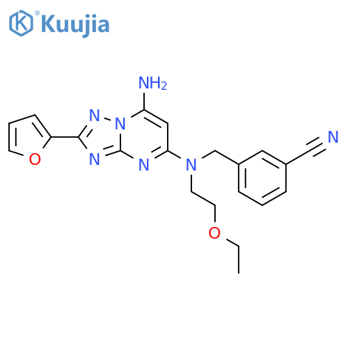 Benzonitrile,3-[[[7-amino-2-(2-furanyl)[1,2,4]triazolo[1,5-a]pyrimidin-5-yl](2-ethoxyethyl)amino]methyl]- structure