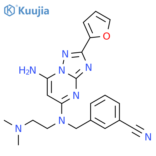 Benzonitrile,3-[[[7-amino-2-(2-furanyl)[1,2,4]triazolo[1,5-a]pyrimidin-5-yl][2-(dimethylamino)ethyl]amino]methyl]- structure