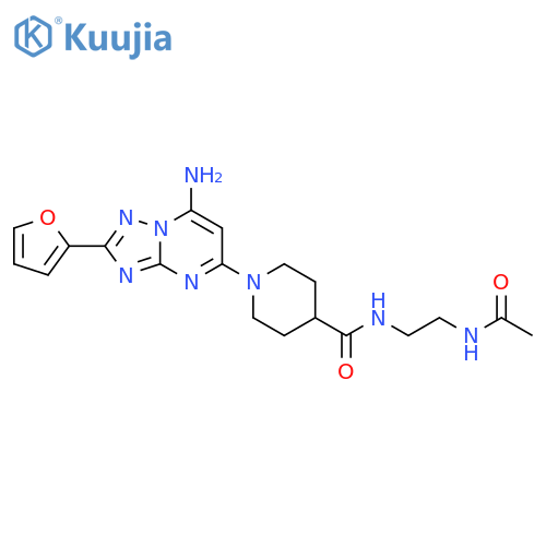 4-Piperidinecarboxamide,N-[2-(acetylamino)ethyl]-1-[7-amino-2-(2-furanyl)[1,2,4]triazolo[1,5-a]pyrimidin-5-yl]- structure