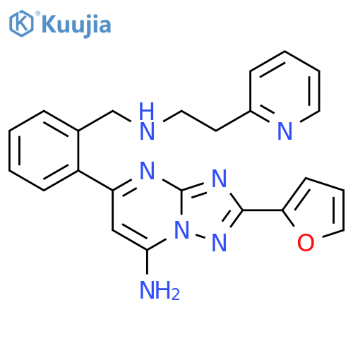 [1,2,4]Triazolo[1,5-a]pyrimidin-7-amine,2-(2-furanyl)-5-[2-[[[2-(2-pyridinyl)ethyl]amino]methyl]phenyl]- structure