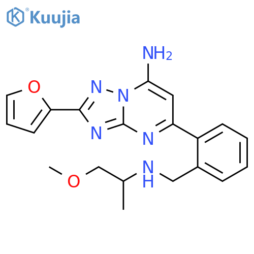 [1,2,4]Triazolo[1,5-a]pyrimidin-7-amine,2-(2-furanyl)-5-[2-[[(2-methoxy-1-methylethyl)amino]methyl]phenyl]- structure