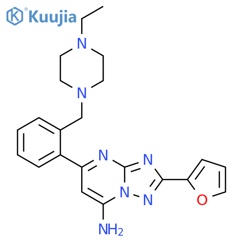[1,2,4]Triazolo[1,5-a]pyrimidin-7-amine,5-[2-[(4-ethyl-1-piperazinyl)methyl]phenyl]-2-(2-furanyl)- structure
