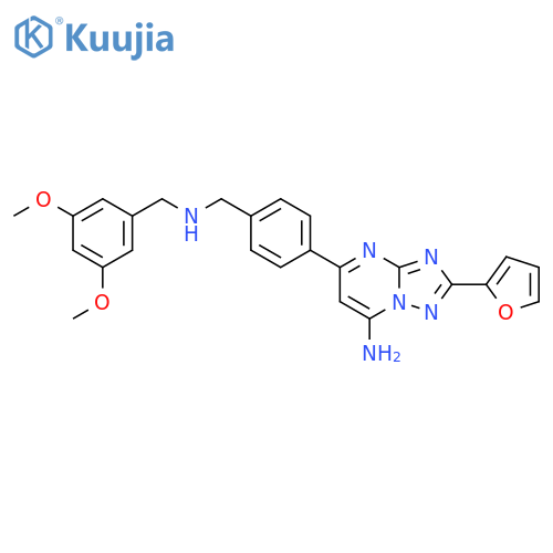 [1,2,4]Triazolo[1,5-a]pyrimidin-7-amine,5-[4-[[[(3,5-dimethoxyphenyl)methyl]amino]methyl]phenyl]-2-(2-furanyl)- structure