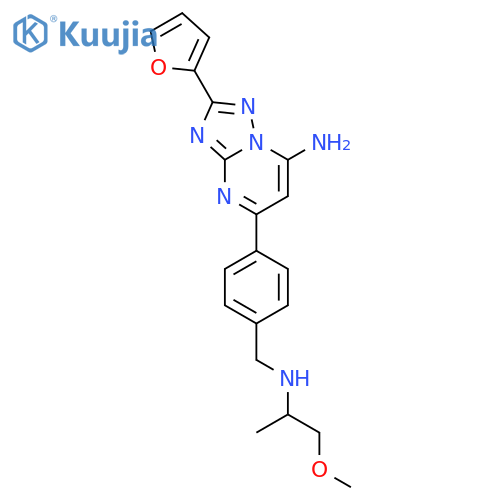 [1,2,4]Triazolo[1,5-a]pyrimidin-7-amine,2-(2-furanyl)-5-[4-[[(2-methoxy-1-methylethyl)amino]methyl]phenyl]- structure