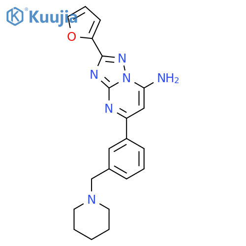 [1,2,4]Triazolo[1,5-a]pyrimidin-7-amine,2-(2-furanyl)-5-[3-(1-piperidinylmethyl)phenyl]- structure