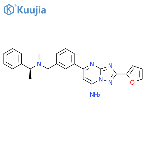 [1,2,4]Triazolo[1,5-a]pyrimidin-7-amine,2-(2-furanyl)-5-[3-[[methyl[(1S)-1-phenylethyl]amino]methyl]phenyl]- structure