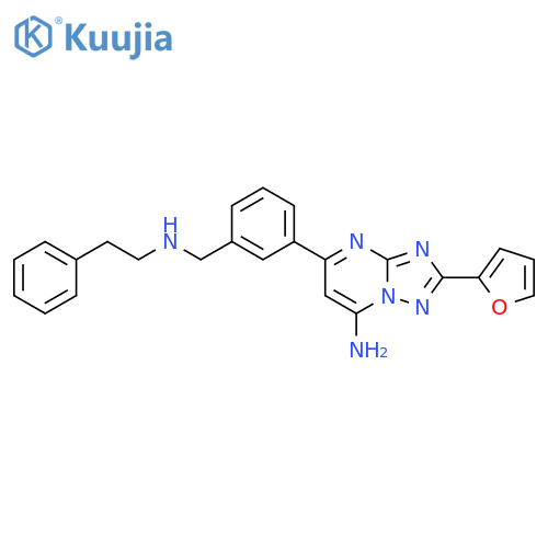 [1,2,4]Triazolo[1,5-a]pyrimidin-7-amine,2-(2-furanyl)-5-[3-[[(2-phenylethyl)amino]methyl]phenyl]- structure