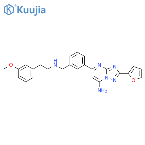 [1,2,4]Triazolo[1,5-a]pyrimidin-7-amine,2-(2-furanyl)-5-[3-[[[2-(3-methoxyphenyl)ethyl]amino]methyl]phenyl]- structure