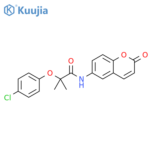 Propanamide,2-(4-chlorophenoxy)-2-methyl-N-(2-oxo-2H-1-benzopyran-6-yl)- structure