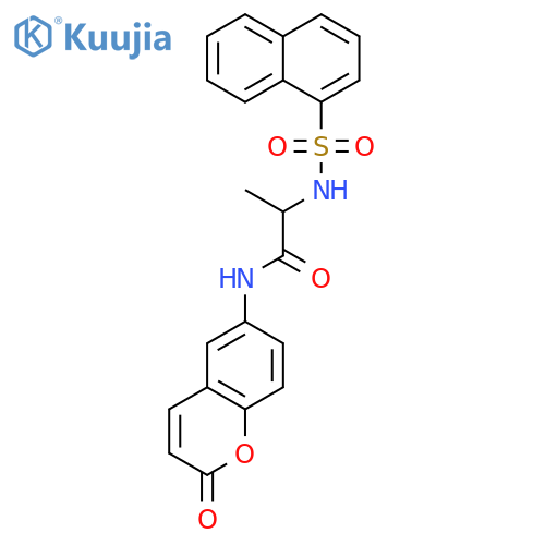 Propanamide,2-[(1-naphthalenylsulfonyl)amino]-N-(2-oxo-2H-1-benzopyran-6-yl)- structure