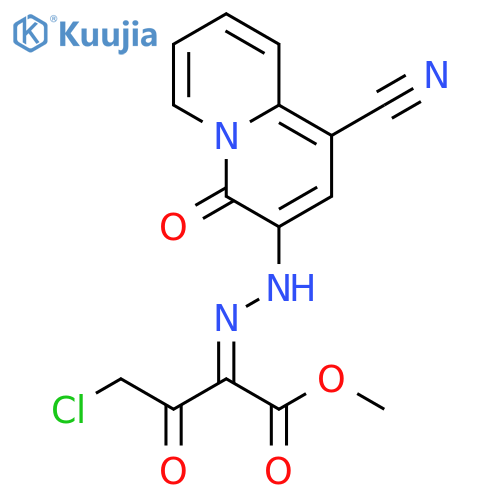 Butanoic acid,4-chloro-2-[(1-cyano-4-oxo-4H-quinolizin-3-yl)hydrazono]-3-oxo-, methylester, (2Z)- structure