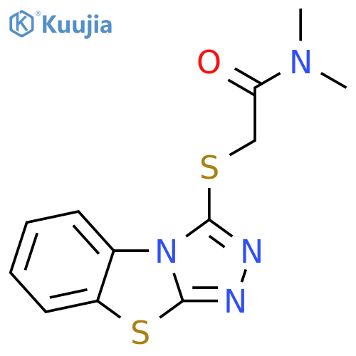 N,N-dimethyl-2-{7-thia-2,4,5-triazatricyclo6.4.0.0^{2,6}dodeca-1(8),3,5,9,11-pentaen-3-ylsulfanyl}acetamide structure