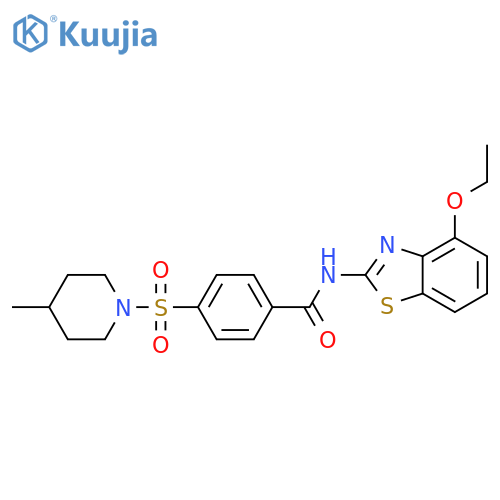 N-(4-ethoxy-1,3-benzothiazol-2-yl)-4-(4-methylpiperidin-1-yl)sulfonylbenzamide structure
