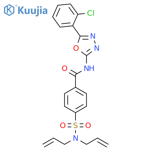 4-bis(prop-2-en-1-yl)sulfamoyl-N-5-(2-chlorophenyl)-1,3,4-oxadiazol-2-ylbenzamide structure