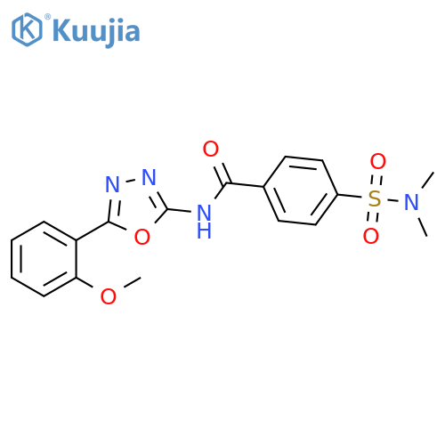 4-(dimethylsulfamoyl)-N-5-(2-methoxyphenyl)-1,3,4-oxadiazol-2-ylbenzamide structure