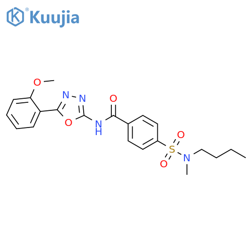 4-butyl(methyl)sulfamoyl-N-5-(2-methoxyphenyl)-1,3,4-oxadiazol-2-ylbenzamide structure