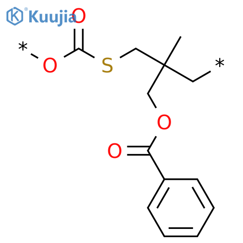 Poly[oxycarbonylthio[2-[(benzoyloxy)methyl]-2-methyl-1,3-propanediyl]] structure