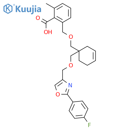 Benzoic acid,2-[[[1-[[[2-(4-fluorophenyl)-4-oxazolyl]methoxy]methyl]-3-cyclohexen-1-yl]methoxy]methyl]-6-methyl- structure