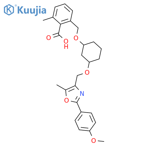 Benzoic acid,2-[[[3-[[2-(4-methoxyphenyl)-5-methyl-4-oxazolyl]methoxy]cyclohexyl]oxy]methyl]-6-methyl- structure