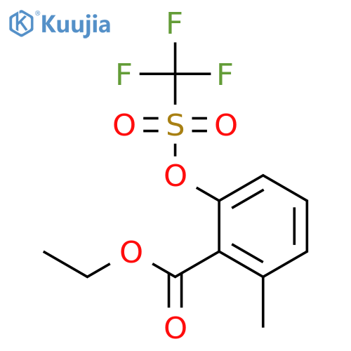 Benzoic acid, 2-methyl-6-[[(trifluoromethyl)sulfonyl]oxy]-, ethyl ester structure
