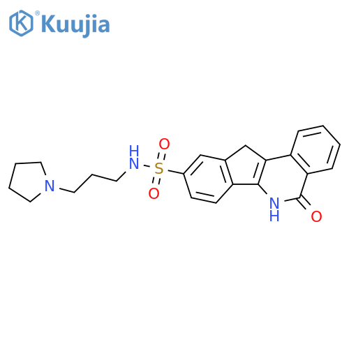 5H-Indeno[1,2-c]isoquinoline-9-sulfonamide,6,11-dihydro-5-oxo-N-[3-(1-pyrrolidinyl)propyl]- structure