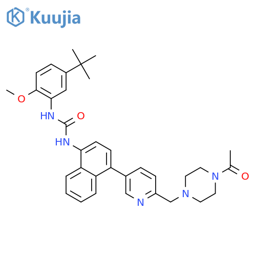 Piperazine,1-acetyl-4-[[5-[4-[[[[5-(1,1-dimethylethyl)-2-methoxyphenyl]amino]carbonyl]amino]-1-naphthalenyl]-2-pyridinyl]methyl]- structure