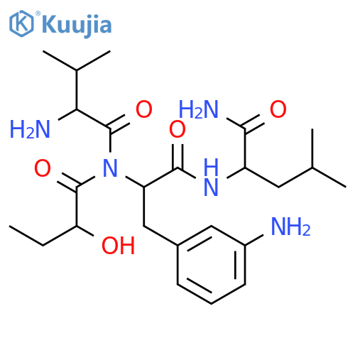 L-Leucinamide, L-valyl-3-amino-2-hydroxybutanoyl-L-phenylalanyl- structure