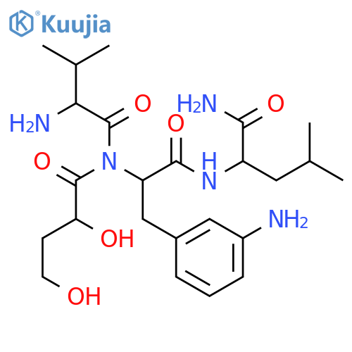 L-Leucinamide, L-valyl-3-amino-2,4-dihydroxybutanoyl-L-phenylalanyl- structure
