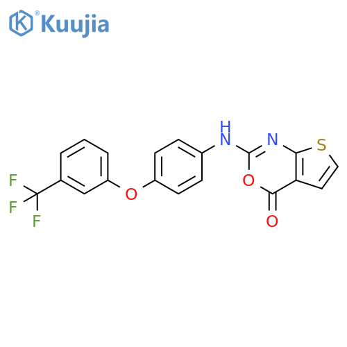 4H-Thieno[2,3-d][1,3]oxazin-4-one,2-[[4-[3-(trifluoromethyl)phenoxy]phenyl]amino]- structure