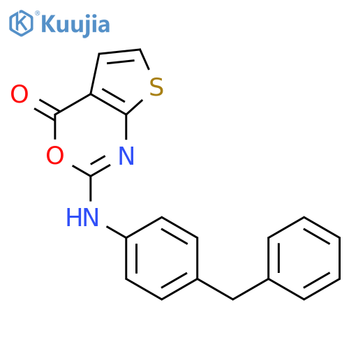 4H-Thieno[2,3-d][1,3]oxazin-4-one, 2-[[4-(phenylmethyl)phenyl]amino]- structure