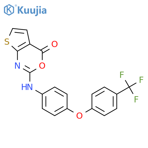 4H-Thieno[2,3-d][1,3]oxazin-4-one,2-[[4-[4-(trifluoromethyl)phenoxy]phenyl]amino]- structure