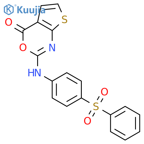 4H-Thieno[2,3-d][1,3]oxazin-4-one, 2-[[4-(phenylsulfonyl)phenyl]amino]- structure