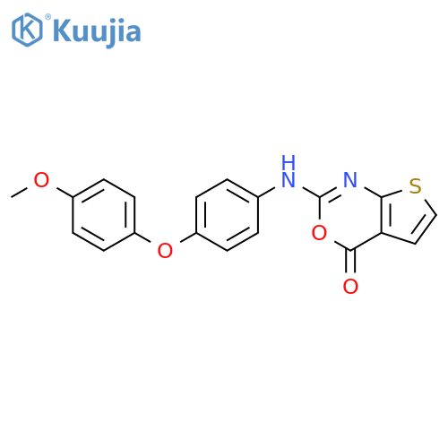 4H-Thieno[2,3-d][1,3]oxazin-4-one,2-[[4-(4-methoxyphenoxy)phenyl]amino]- structure