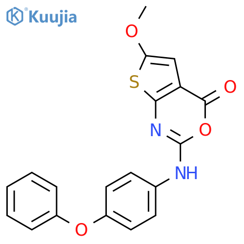 4H-Thieno[2,3-d][1,3]oxazin-4-one,6-methoxy-2-[(4-phenoxyphenyl)amino]- structure