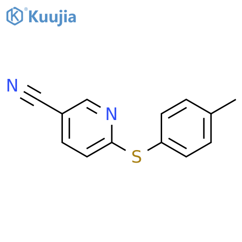 3-Pyridinecarbonitrile, 6-[(4-methylphenyl)thio]- structure