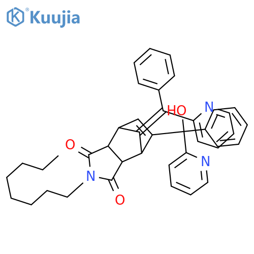 4,7-Methano-1H-isoindole-1,3(2H)-dione,3a,4,7,7a-tetrahydro-5-(hydroxyphenyl-2-pyridinylmethyl)-2-octyl-8-(phenyl-2-pyridinylmethylene)- structure