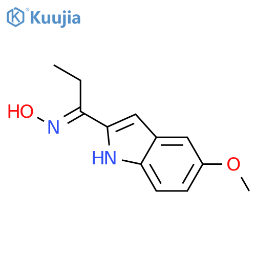 1-Propanone, 1-(5-methoxy-1H-indol-2-yl)-, oxime structure