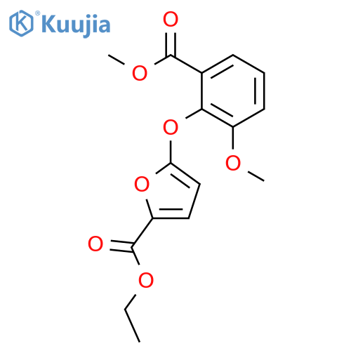 2-Furancarboxylic acid, 5-[2-methoxy-6-(methoxycarbonyl)phenoxy]-,ethyl ester structure