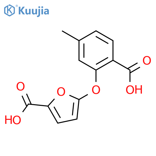 2-Furancarboxylic acid, 5-(2-carboxy-5-methylphenoxy)- structure