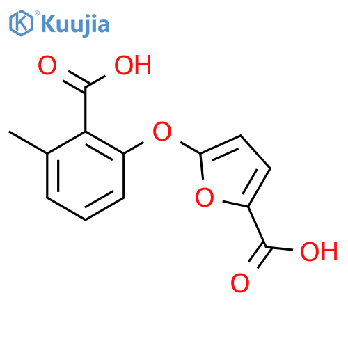 2-Furancarboxylic acid, 5-(2-carboxy-3-methylphenoxy)- structure