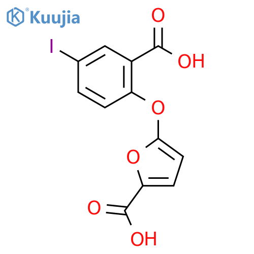 2-Furancarboxylic acid, 5-(2-carboxy-4-iodophenoxy)- structure