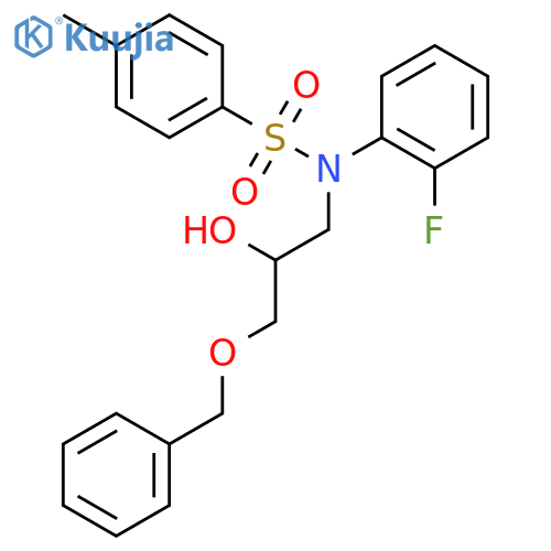 Benzenesulfonamide,N-(2-fluorophenyl)-N-[(2S)-2-hydroxy-3-(phenylmethoxy)propyl]-4-methyl- structure