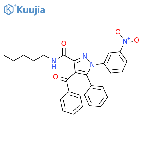 1H-Pyrazole-3-carboxamide,4-benzoyl-1-(3-nitrophenyl)-N-pentyl-5-phenyl- structure