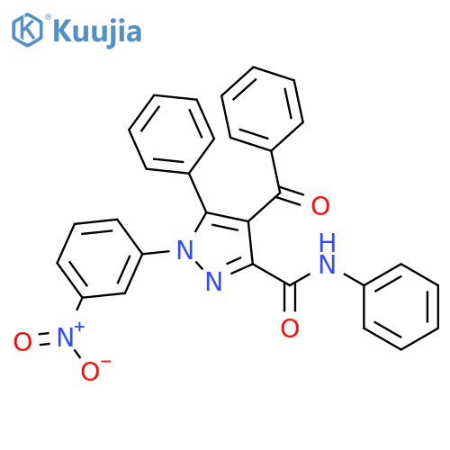 1H-Pyrazole-3-carboxamide, 4-benzoyl-1-(3-nitrophenyl)-N,5-diphenyl- structure
