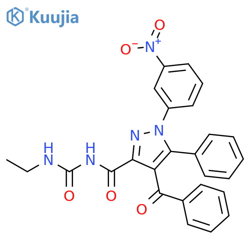 1H-Pyrazole-3-carboxamide,4-benzoyl-N-[(ethylamino)carbonyl]-1-(3-nitrophenyl)-5-phenyl- structure