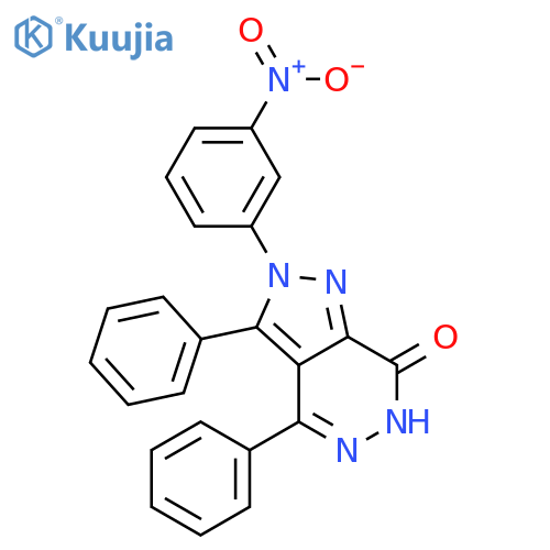 7H-Pyrazolo[3,4-d]pyridazin-7-one,2,6-dihydro-2-(3-nitrophenyl)-3,4-diphenyl- structure
