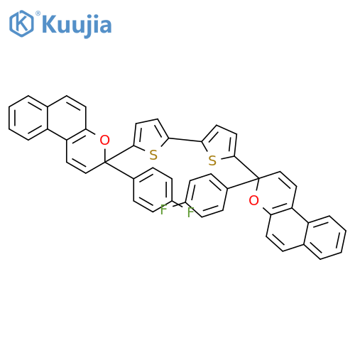 3H-Naphtho[2,1-b]pyran,3,3'-[2,2'-bithiophene]-5,5'-diylbis[3-(4-fluorophenyl)- structure