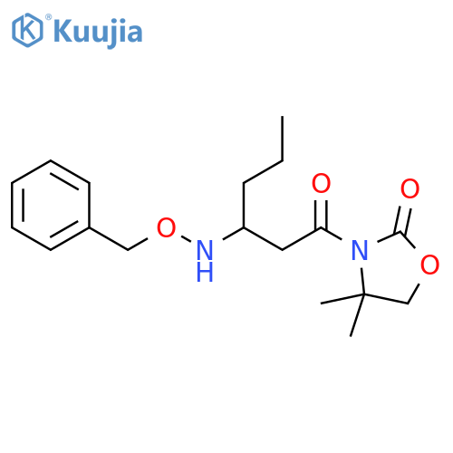 2-Oxazolidinone, 4,4-dimethyl-3-[1-oxo-3-[(phenylmethoxy)amino]hexyl]- structure