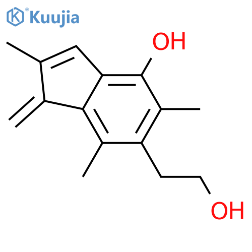 1H-Indene-6-ethanol, 4-hydroxy-2,5,7-trimethyl-1-methylene- structure