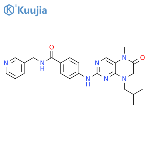 Benzamide,N-(3-pyridinylmethyl)-4-[[5,6,7,8-tetrahydro-5-methyl-8-(2-methylpropyl)-6-oxo-2-pteridinyl]amino]- structure